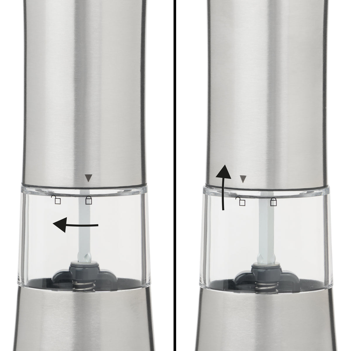 Trudeau EVO Rechargeable Pepper or Salt Mill – Stainless Steel – USB – Unfilled