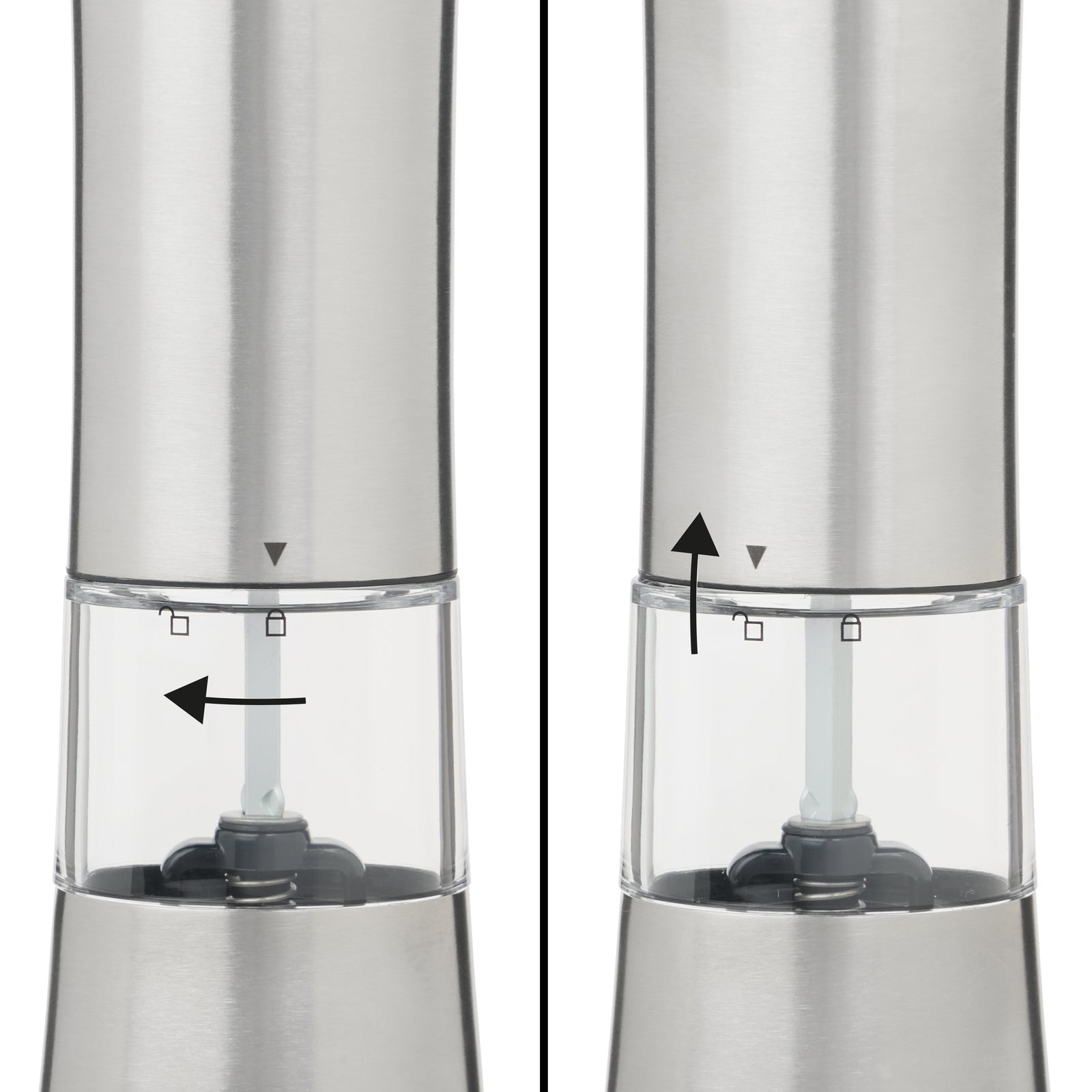 Trudeau EVO Rechargeable Pepper or Salt Mill – Stainless Steel – USB – Unfilled