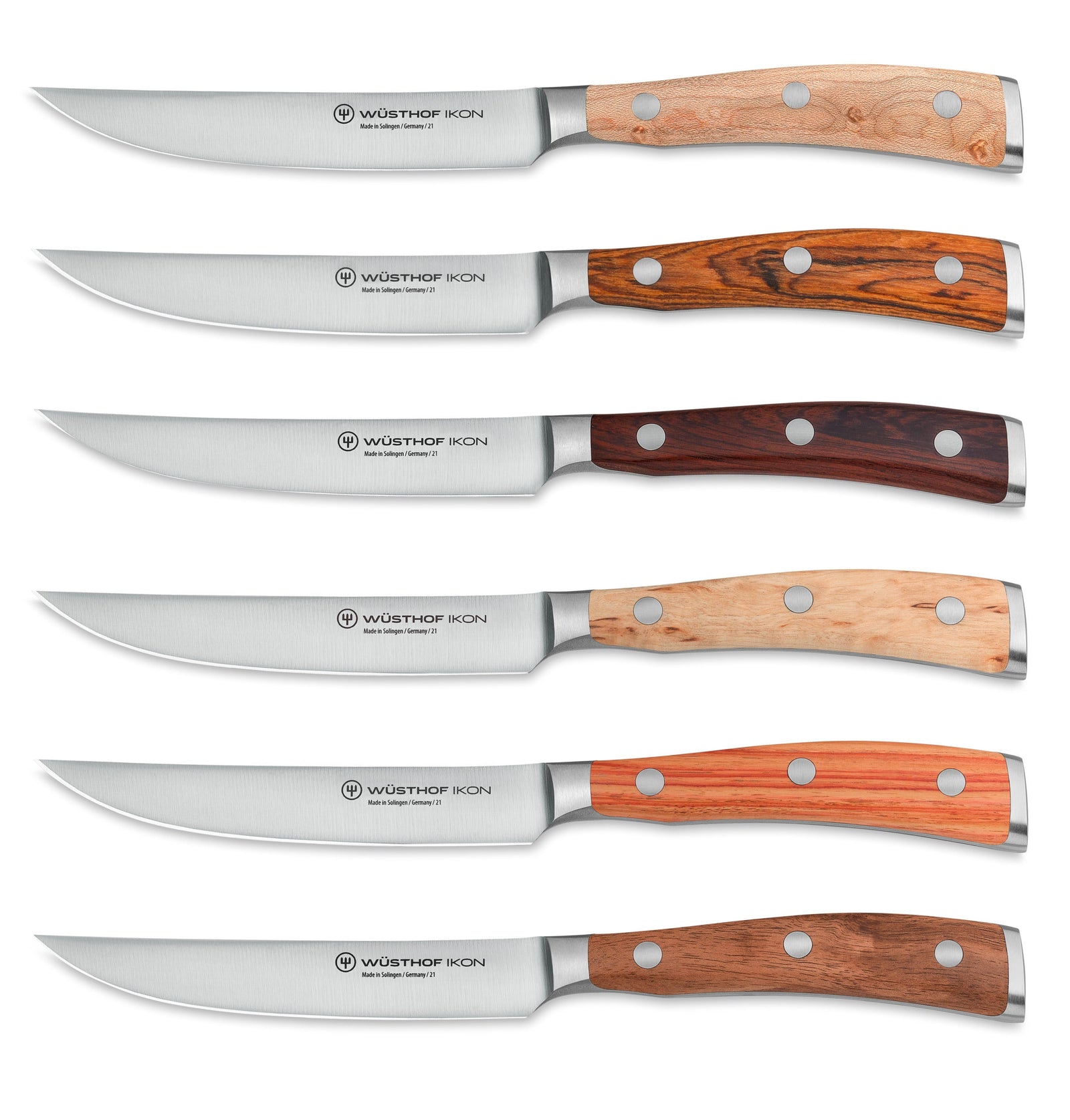 Wüsthof Ikon Steak Knife Set with Leather Roll – 6-pcs. Wusthof by Kitchen Niche