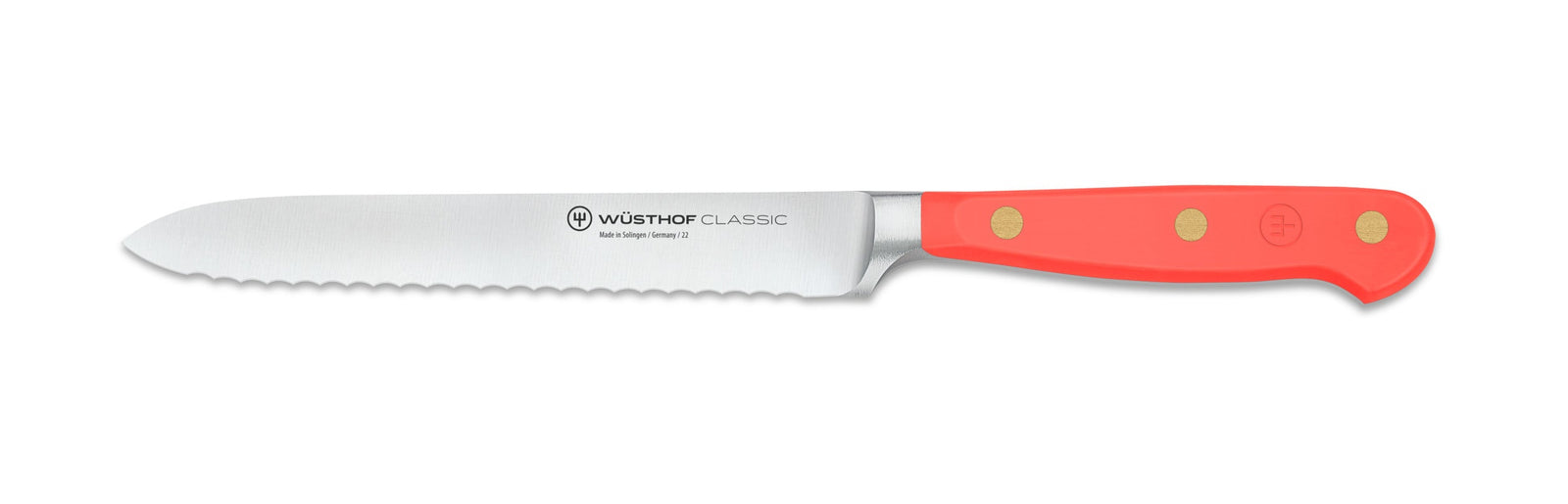 Wüsthof Classic Coral Peach Serrated Utility Knife – 5" Wusthof by Kitchen Niche