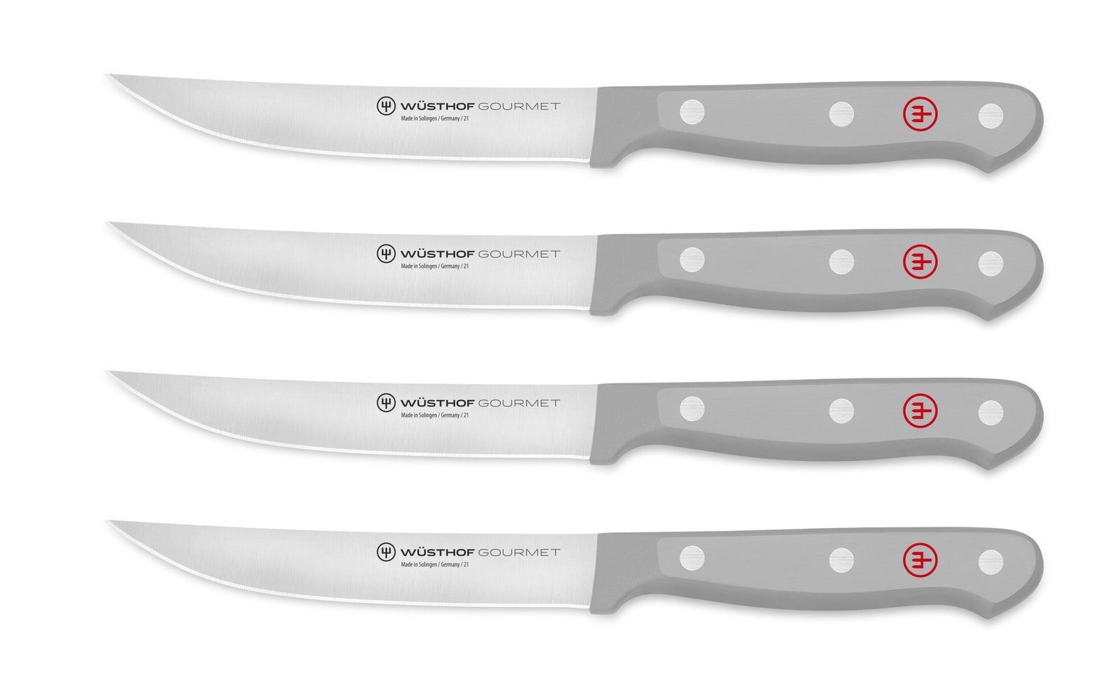 Wüsthof Gourmet Grey Steak Knife Set – 4-pcs. Wusthof by Kitchen Niche