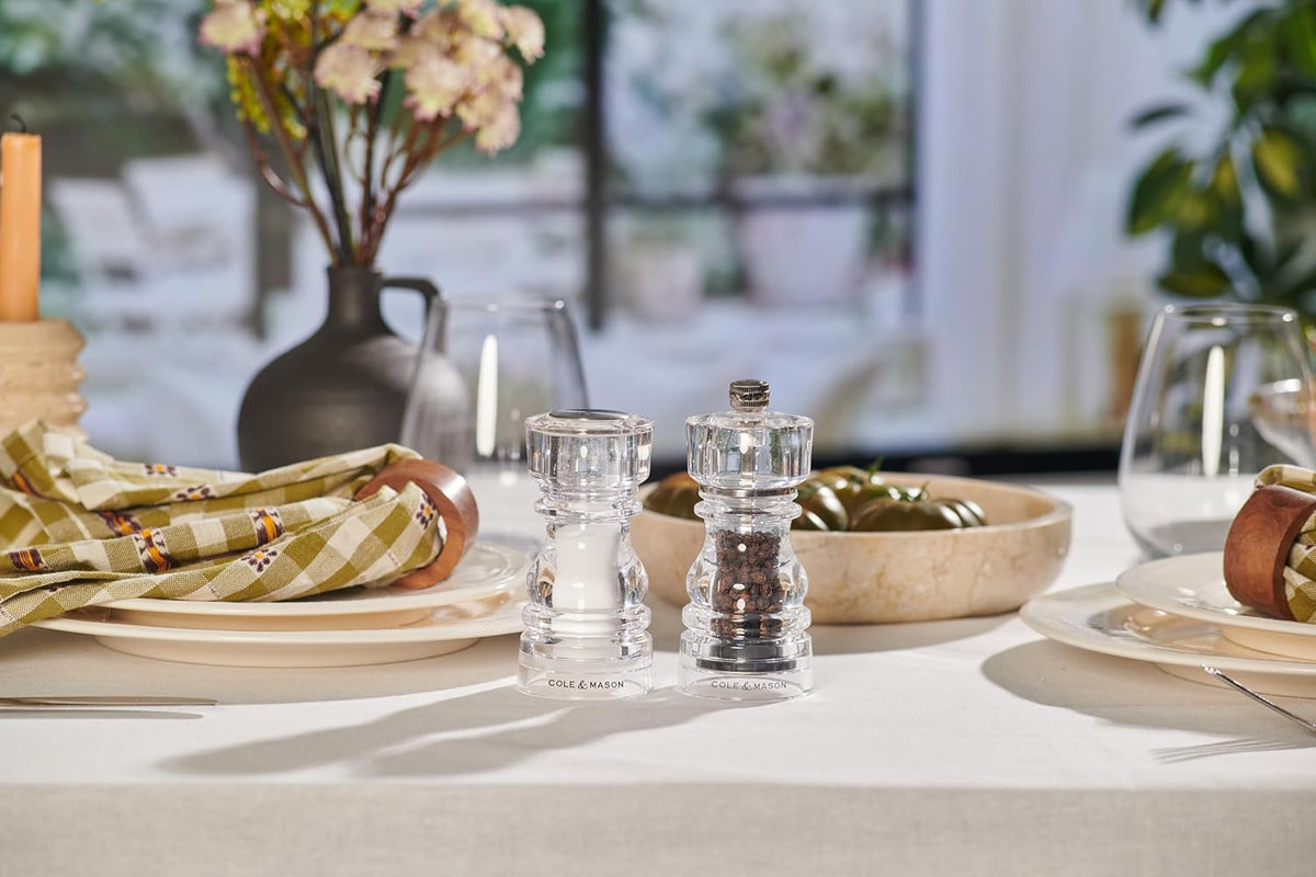 Cole & Mason London Salt Shaker and Pepper Mill Gift Set – Acrylic – 5" / 13 cm