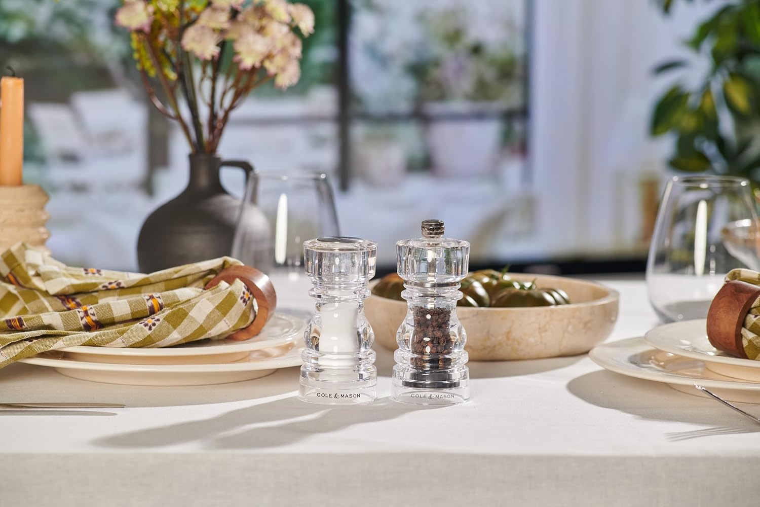 Cole & Mason London Salt Shaker and Pepper Mill Gift Set – Acrylic – 5" / 13 cm