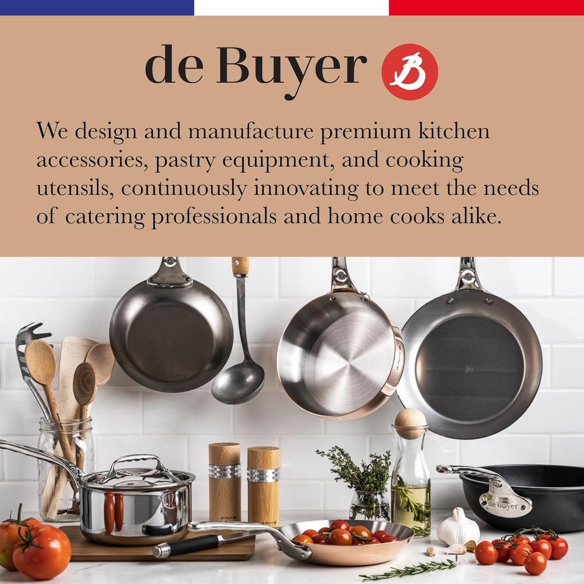 De Buyer Mineral B Element Steel Round Pancake Pan – 30cm