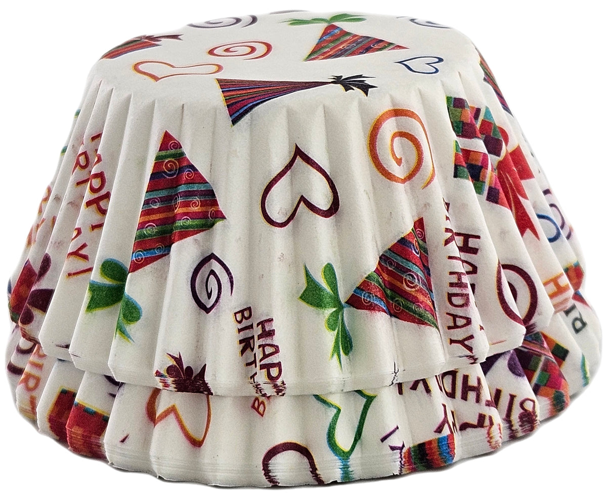 Fox Run Happy Birthday Bake Cups - 50 Pack