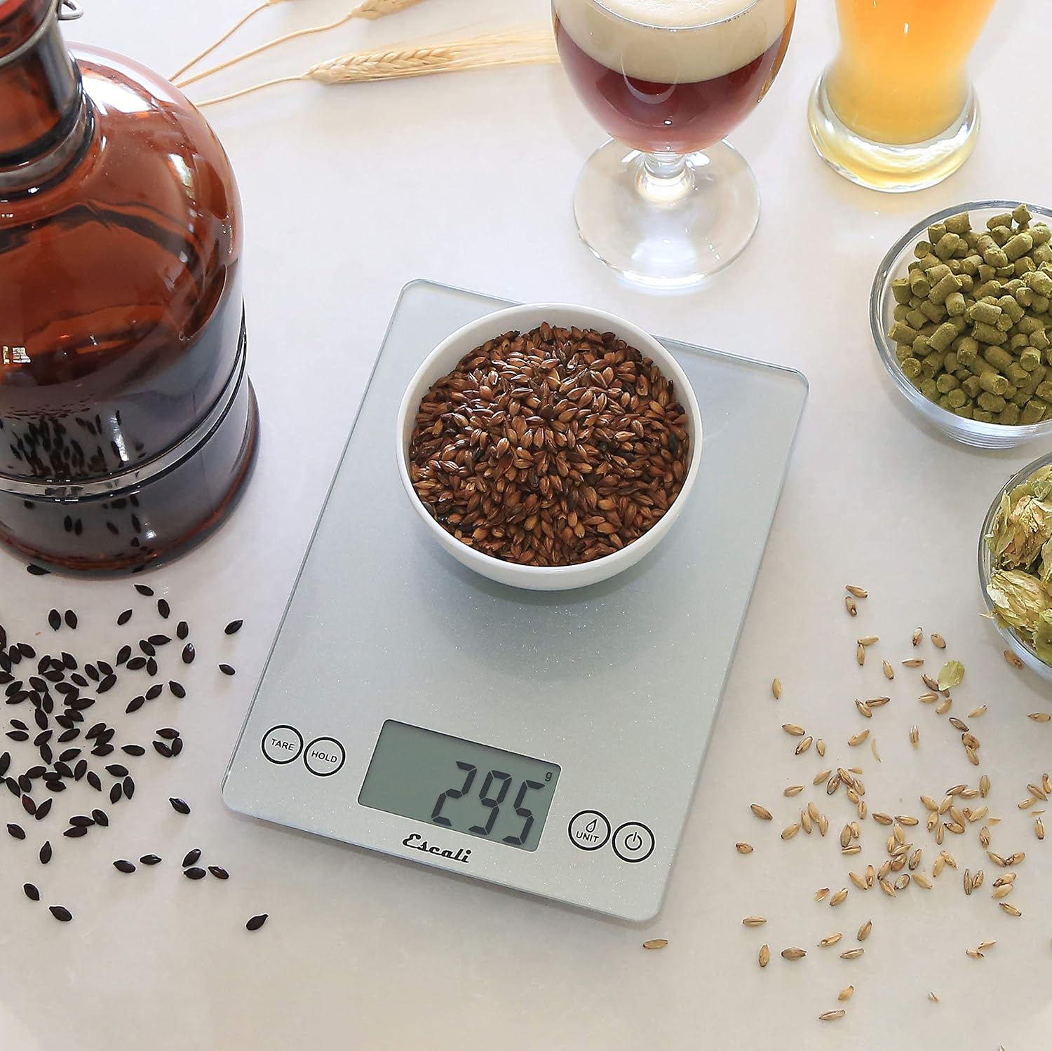 Escali Arti Digital Glass Kitchen Scale Shiny Silver