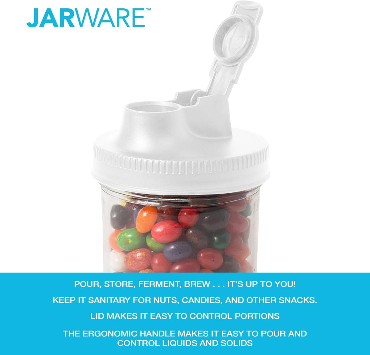 Jarware White Spout Lid Set of 2