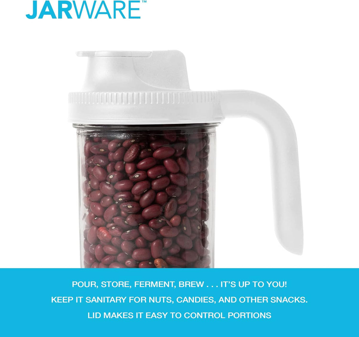 Jarware White Spout Lid Set with Handles