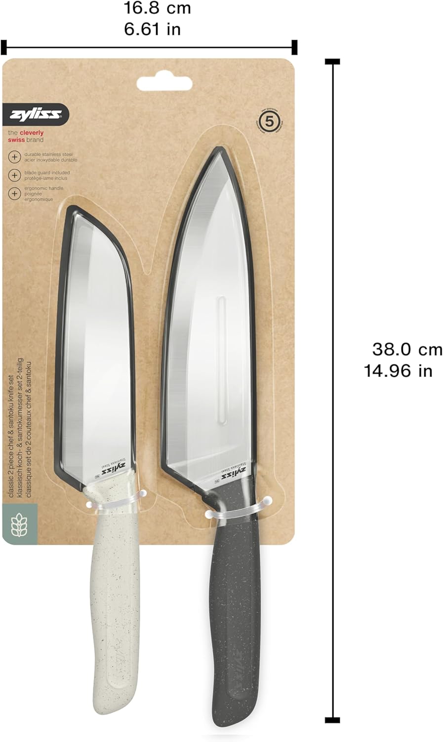 Zyliss Classic 2 Pc Knife Set – Chef & Santoku