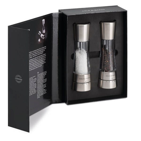 Cole & Mason Derwent Salt & Pepper Mill Gift Set – Stainless Steel – 7.5" / 19 cm