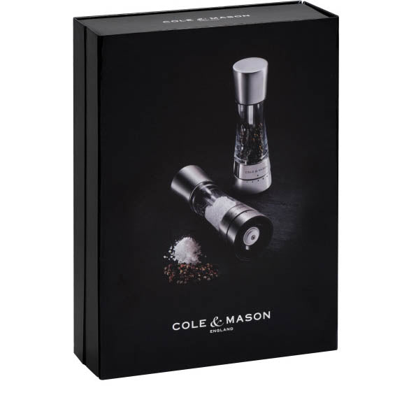 Cole & Mason Derwent Salt & Pepper Mill Gift Set – Stainless Steel – 7.5" / 19 cm