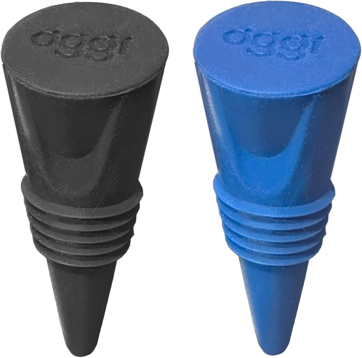 Oggi Set of 2 Cone Stoppers – Black / Blue