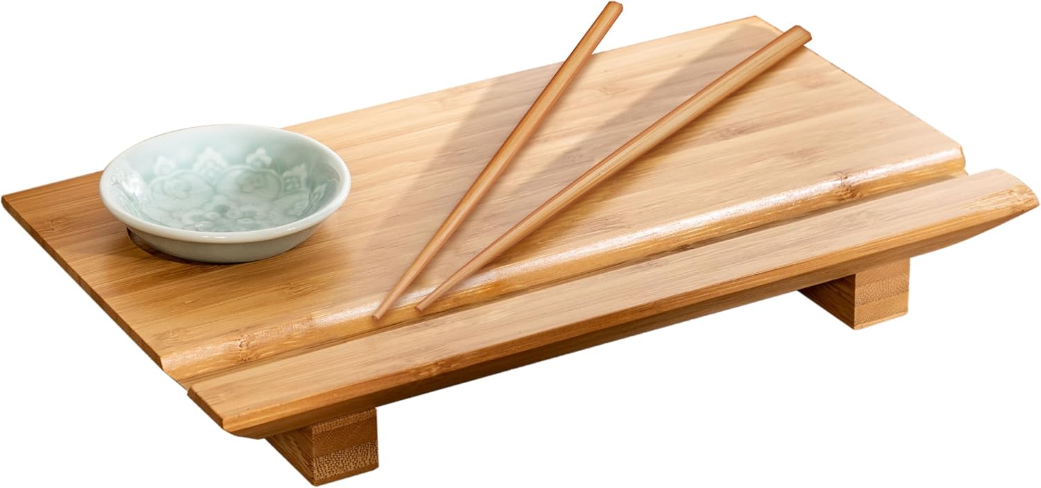 Joyce Chen Burnished Bamboo Sushi Board Set