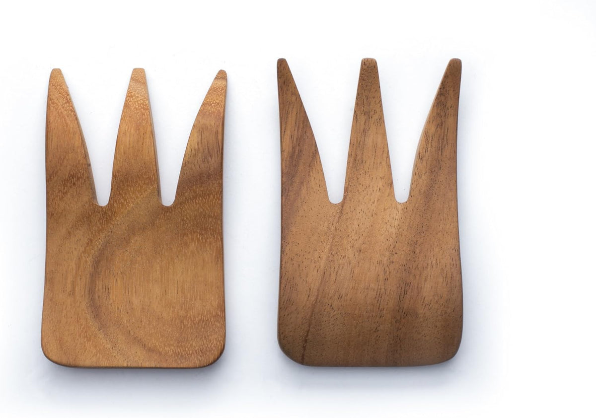 Ironwood Acacia Wood Bear Claws Salad Server Set of 2