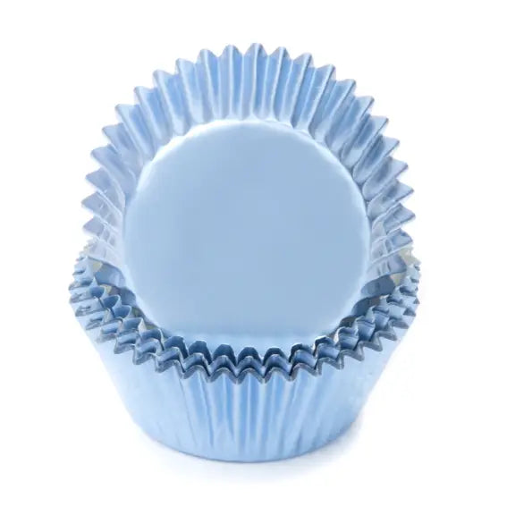 Fox Run Light Blue Foil Baking Cups, 32 Pack