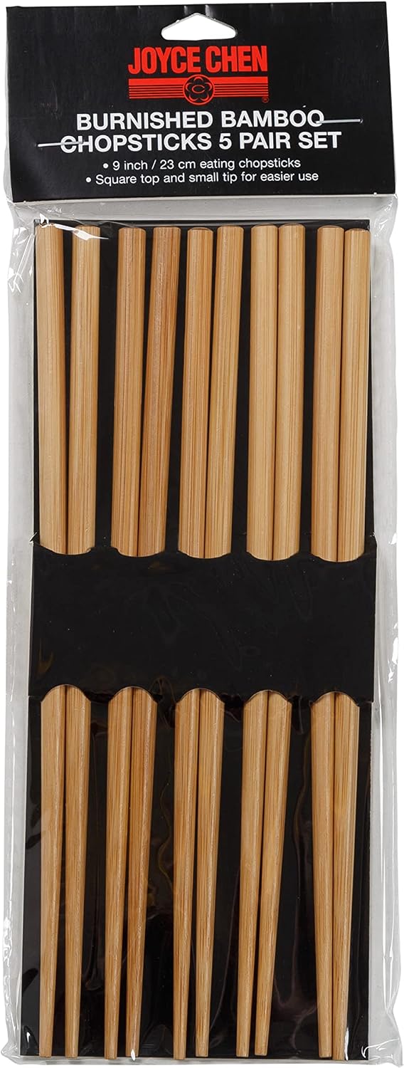 Joyce Chen Reusable Burnished Bamboo Chopsticks Set – 5 Pair