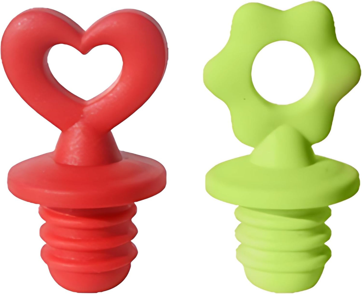 Oggi Set of 2 Stoppers – Heart and Daisy