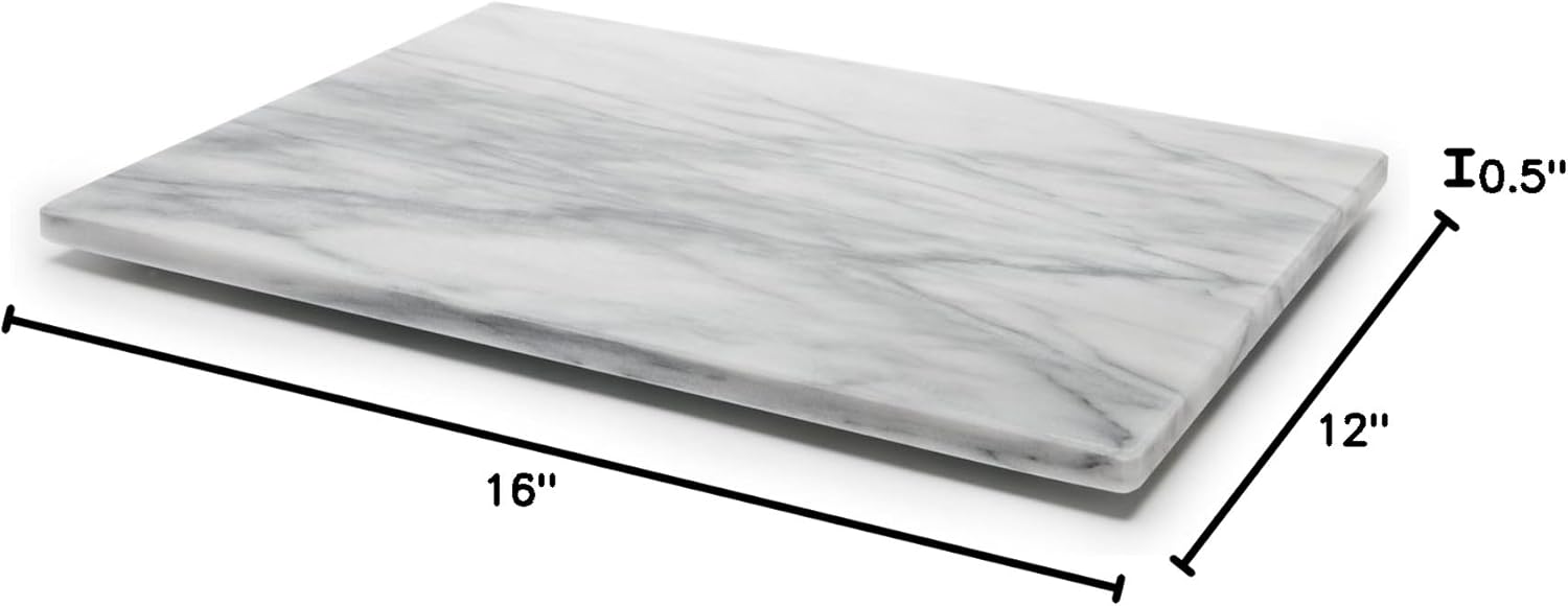 Fox Run White Marble Pastry Board 16" x 12"