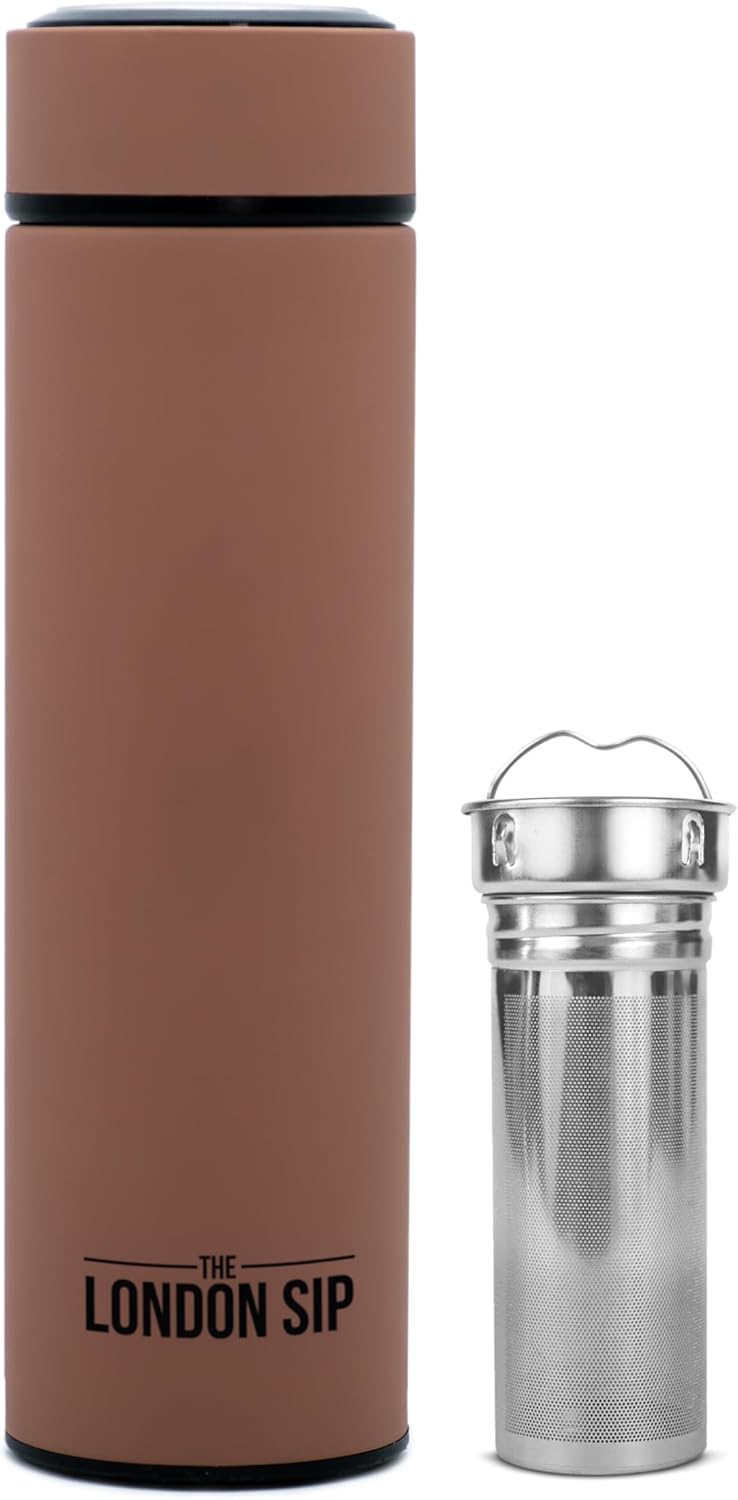 London Sip Tea Infuser Bottle – Mocha Brown – 16 oz