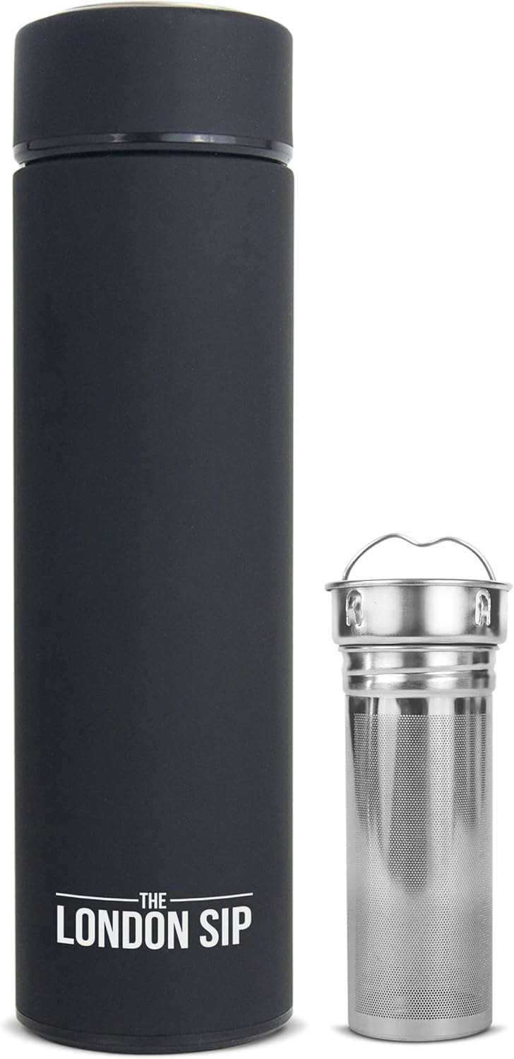 London Sip Tea Infuser Bottle – Black – 16 oz