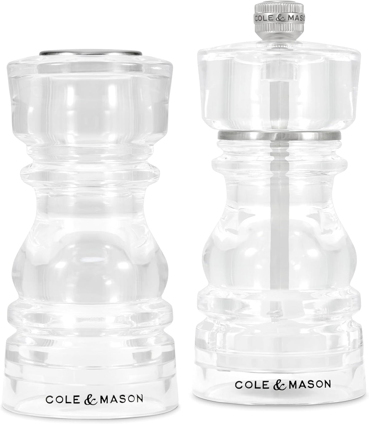 Cole &amp; Mason London Salt Shaker and Pepper Mill Gift Set – Acrylic – 5" / 13 cm