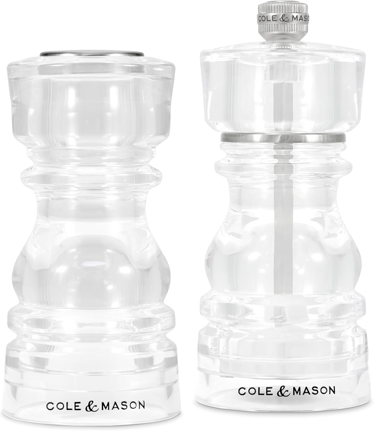 Cole & Mason London Salt Shaker and Pepper Mill Gift Set – Acrylic – 5" / 13 cm