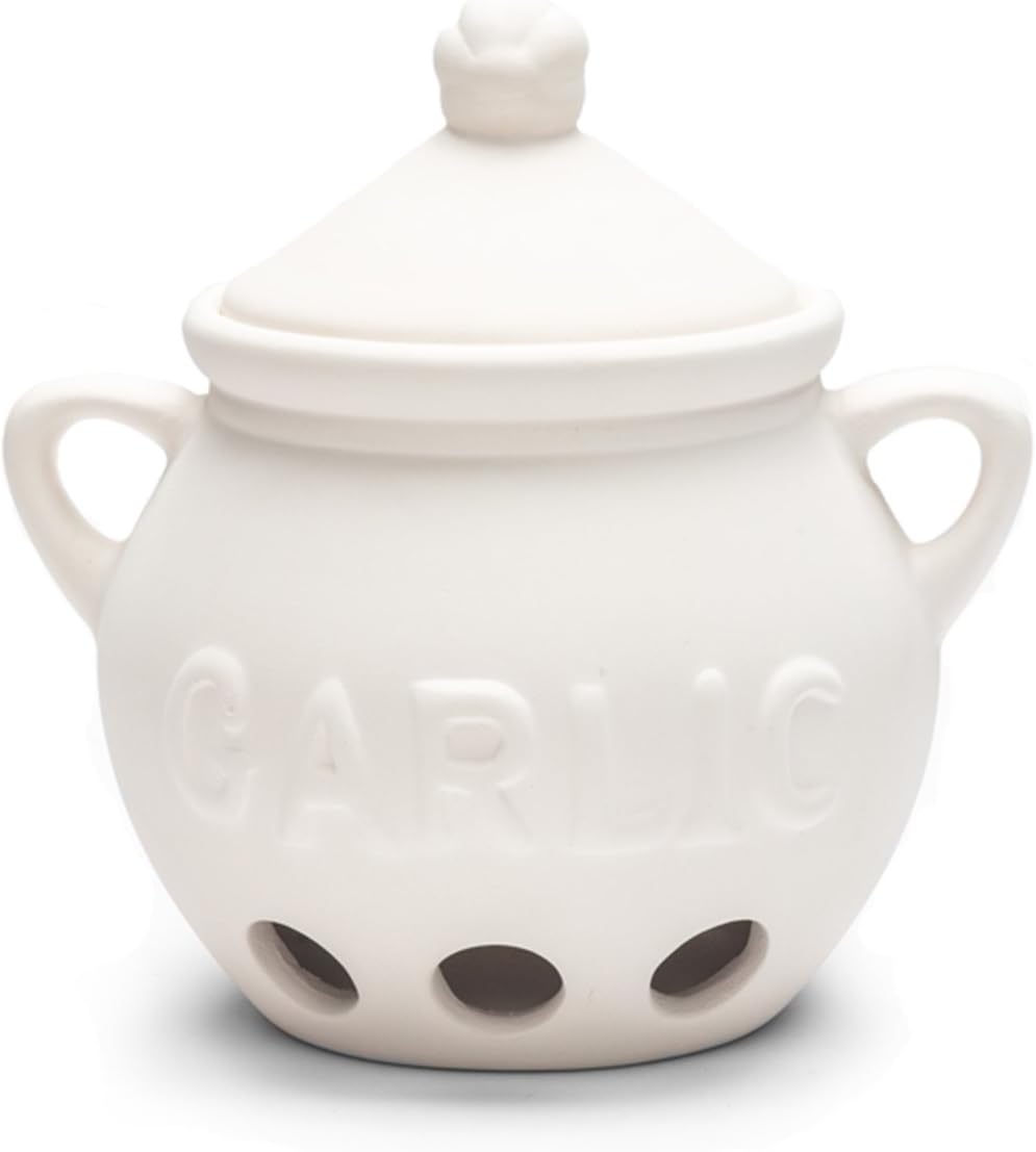 Fox Run White Ceramic Garlic Keeper