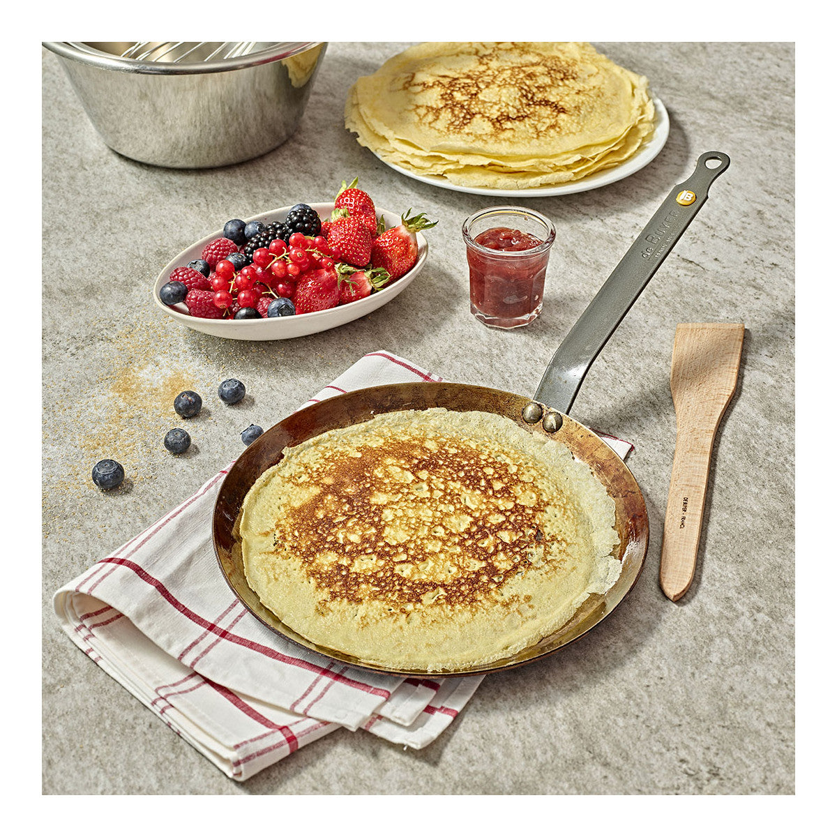 De Buyer Mineral B Heavy Quality Steel Pancake Pan – 24 cm