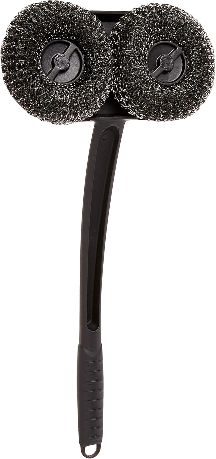 Outset Mesh Scrubber Grill Brush with Long Handle