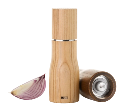 AdHoc Levo Salt & Pepper Mill Set – Light/Dark Ash Wood