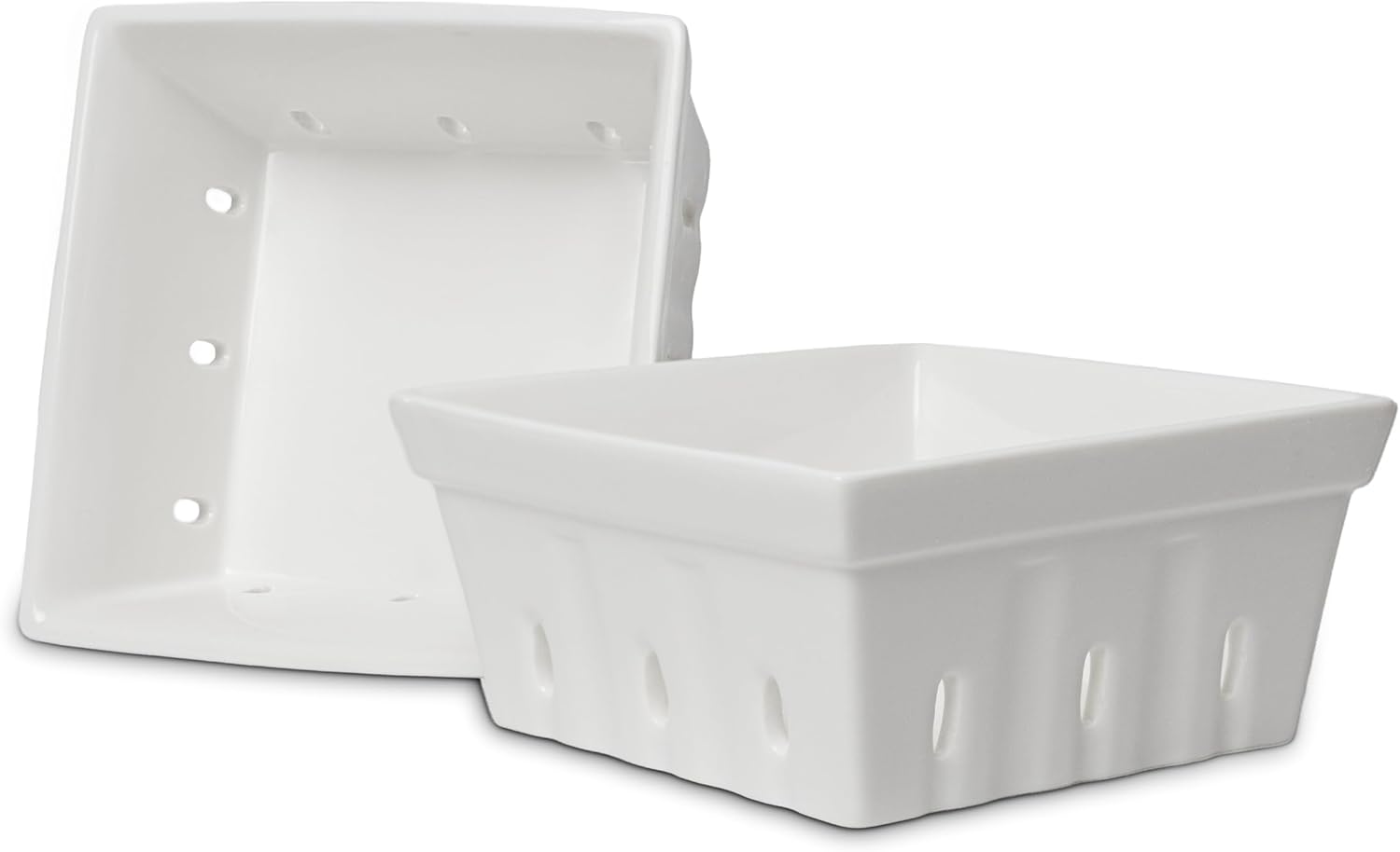 Fox Run Ceramic Berry Basket Set of 2 White