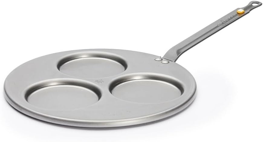 De Buyer Mineral B Element Steel 3-Blinis Pan – 27 cm