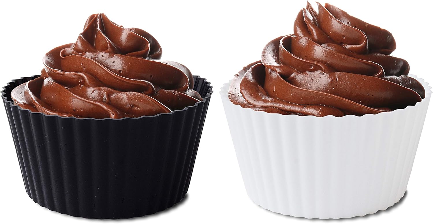 Bakelicious Black & White Silicone Baking Cups Set of 12