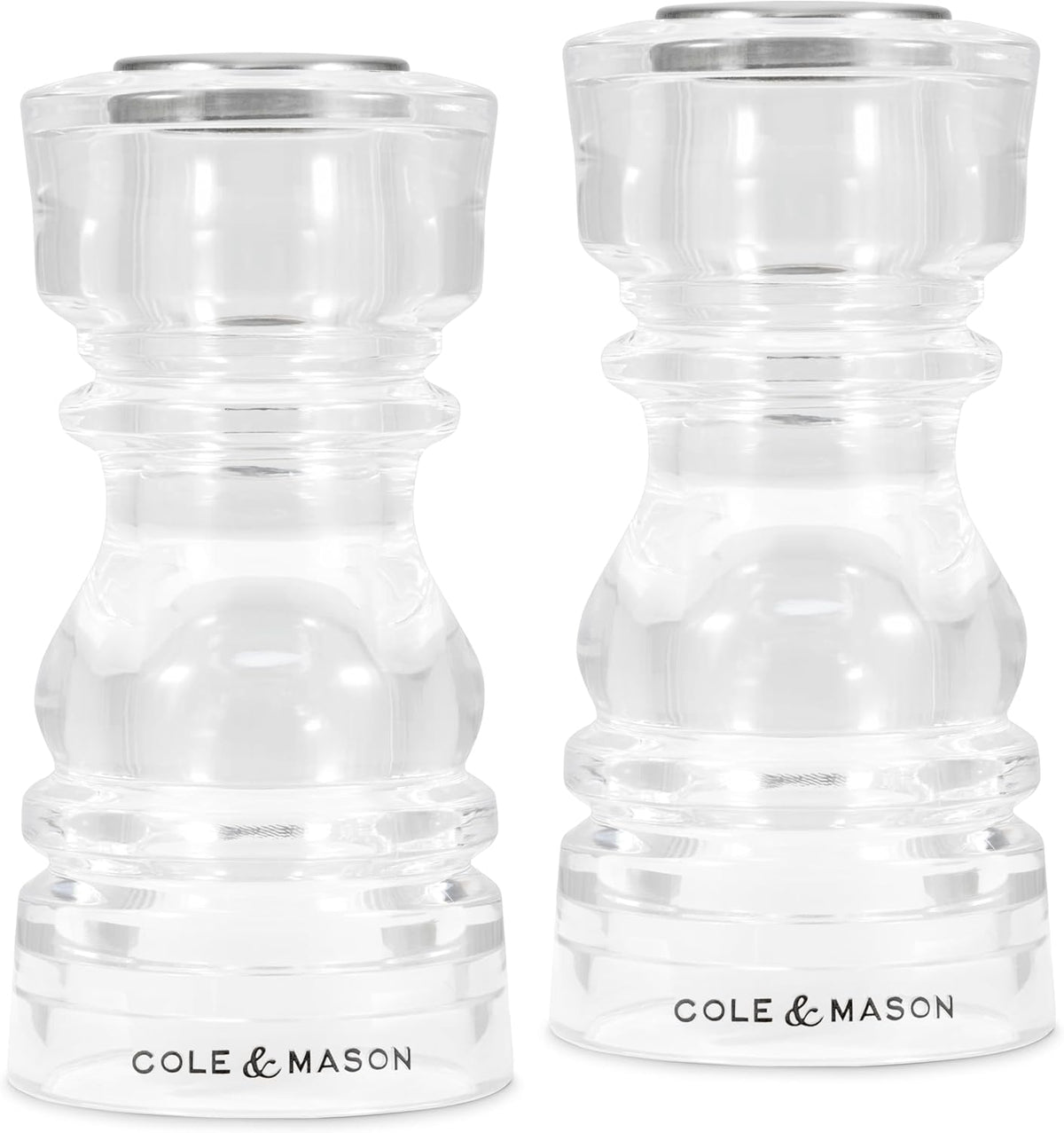 Cole &amp; Mason London Pepper &amp; Salt Shaker Set – Acrylic – 5" / 13 cm