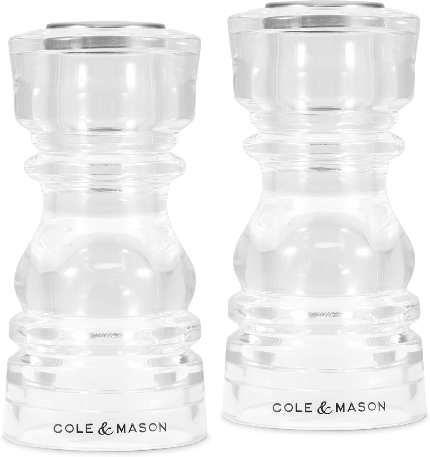Cole & Mason London Pepper & Salt Shaker Set – Acrylic – 5" / 13 cm