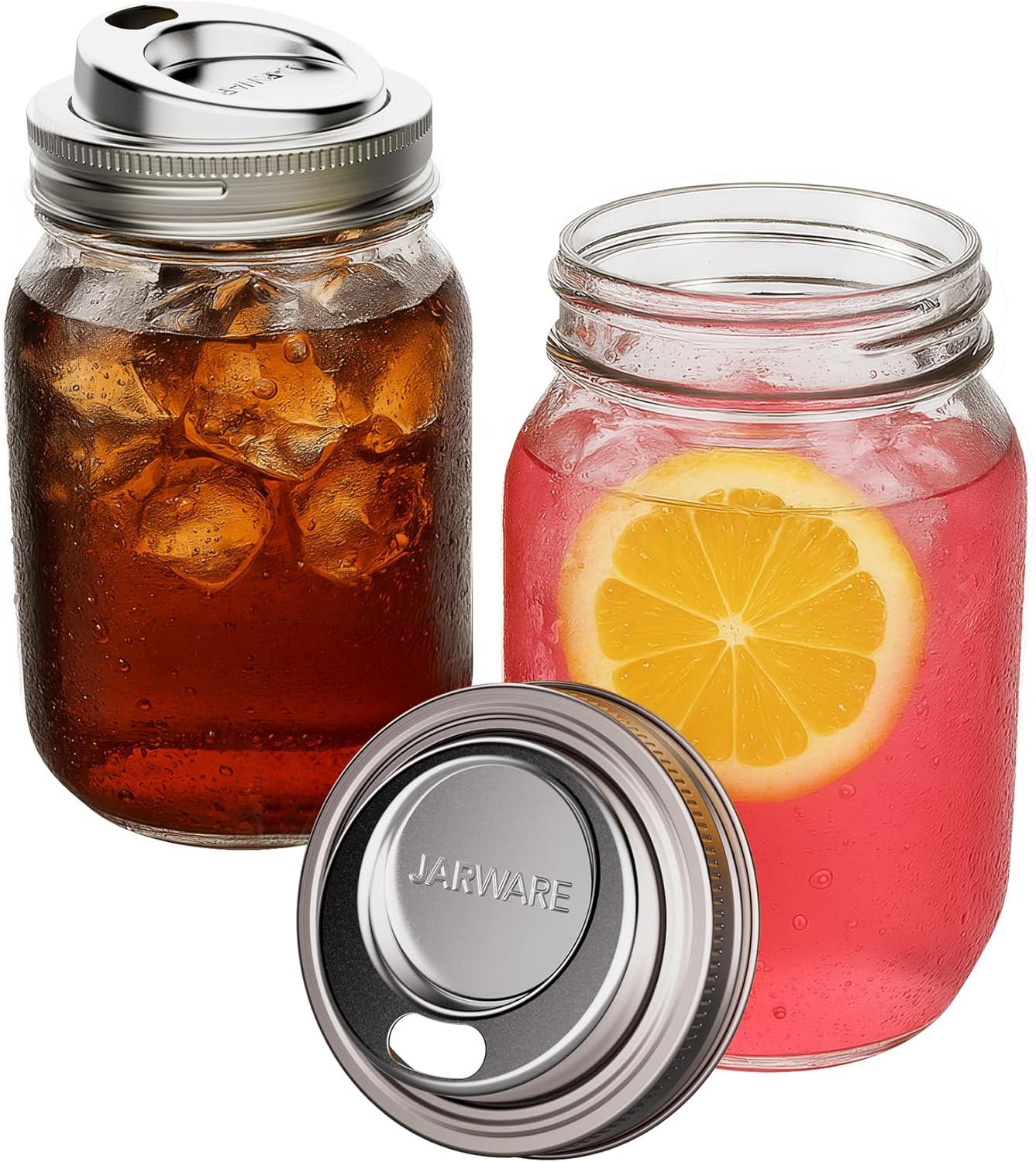 Jarware Stainless Steel Drink Lids Set of 2