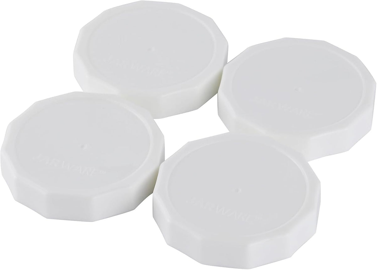 Jarware White Mason Jar Lids Set of 4