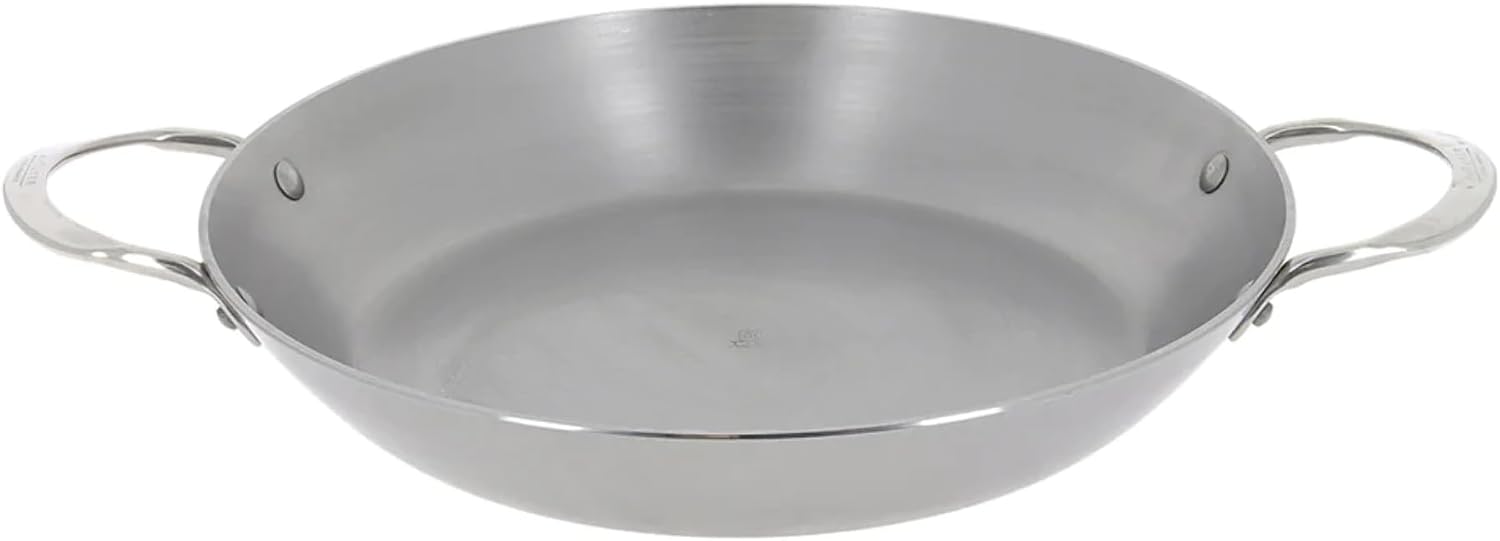 De Buyer Mineral B Steel Paella Pan with 2 Handles – 32 cm