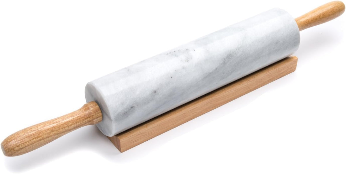 Fox Run White Marble Rolling Pin 10"
