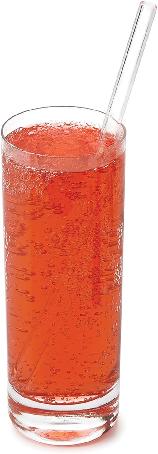 Outset Set of 4 Straight Glass Straws with Brush