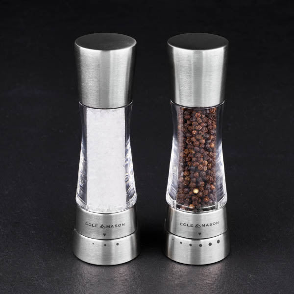 Cole & Mason Derwent Salt & Pepper Mill Gift Set – Stainless Steel – 7.5" / 19 cm