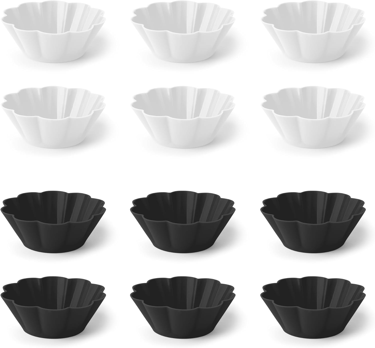 Bakelicious Black & White Scalloped Silicone Baking Cups Set of 12