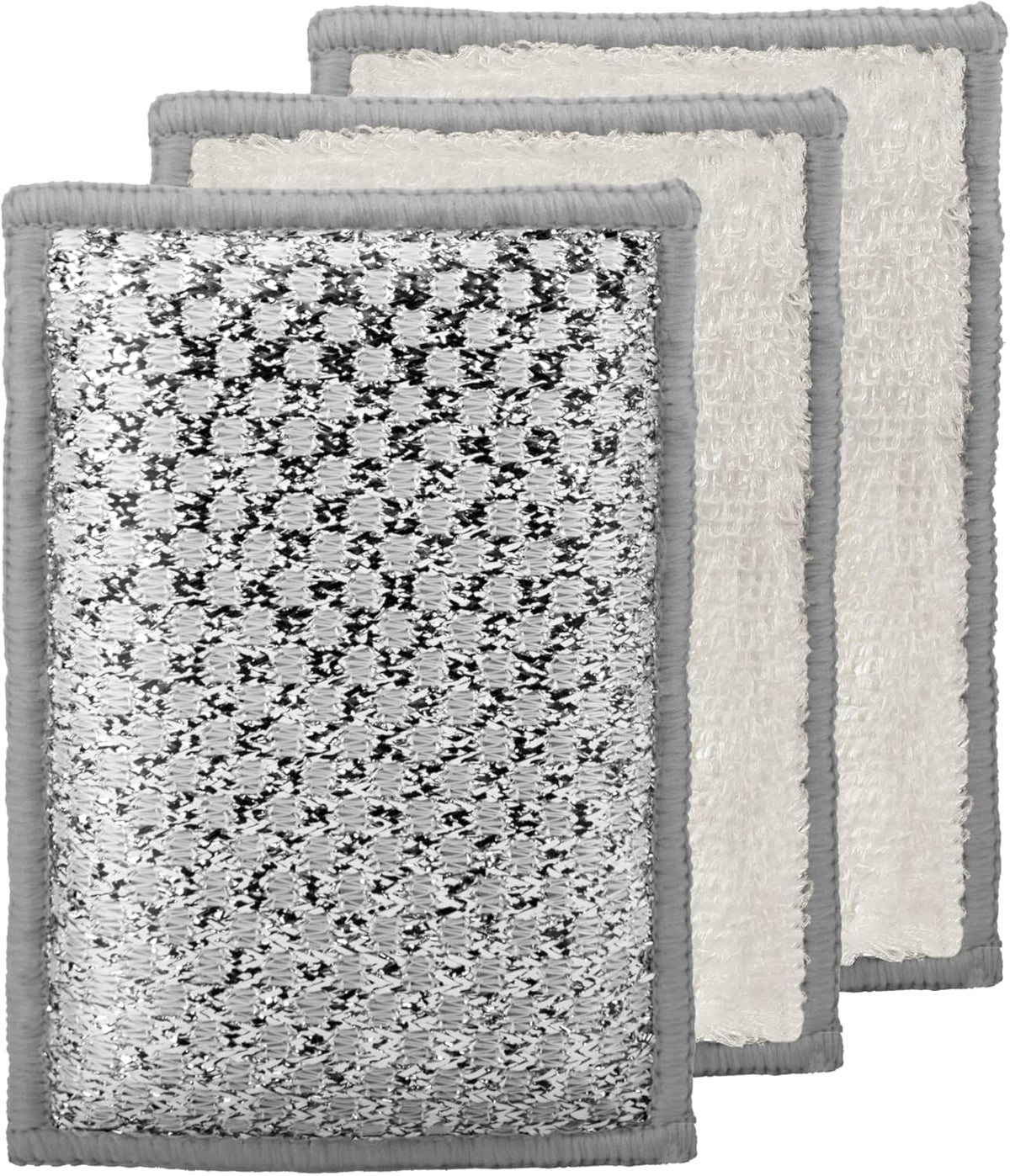Oggi Set of 3 Grey Bamboo Scrubbing Sponges