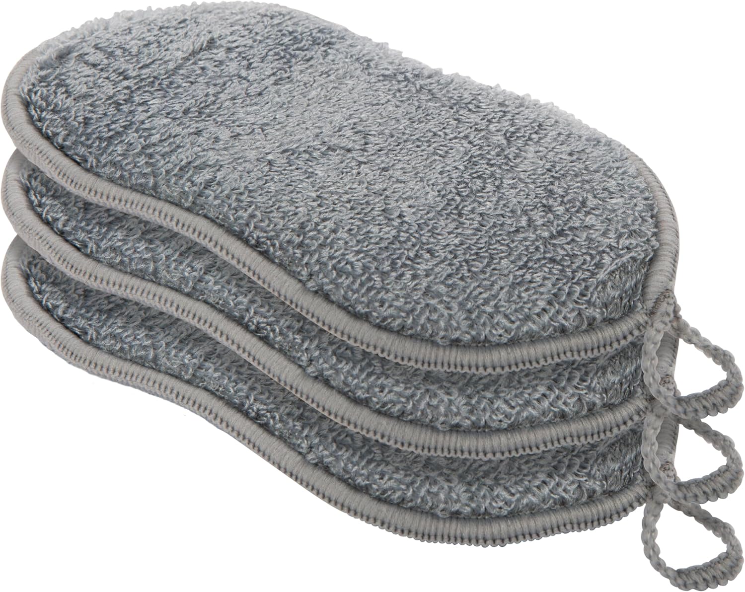 Oggi Set of 3 Grey Bamboo Kitchen Sponges
