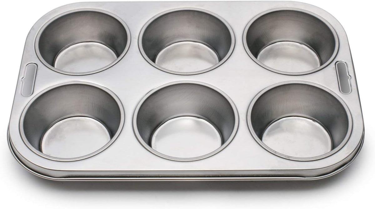 Fox Run Stainless Steel 6-Cup Muffin Pan