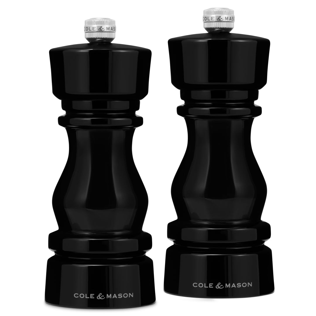 Cole & Mason London Salt & Pepper Mill Gift Set – Black Acrylic