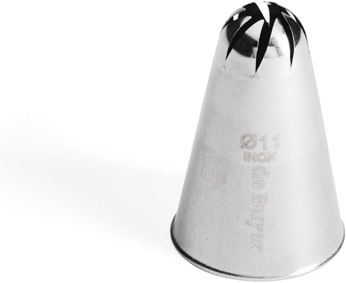 De Buyer Stainless Steel 8-Point Rose Piping Nozzle – 1.1 cm