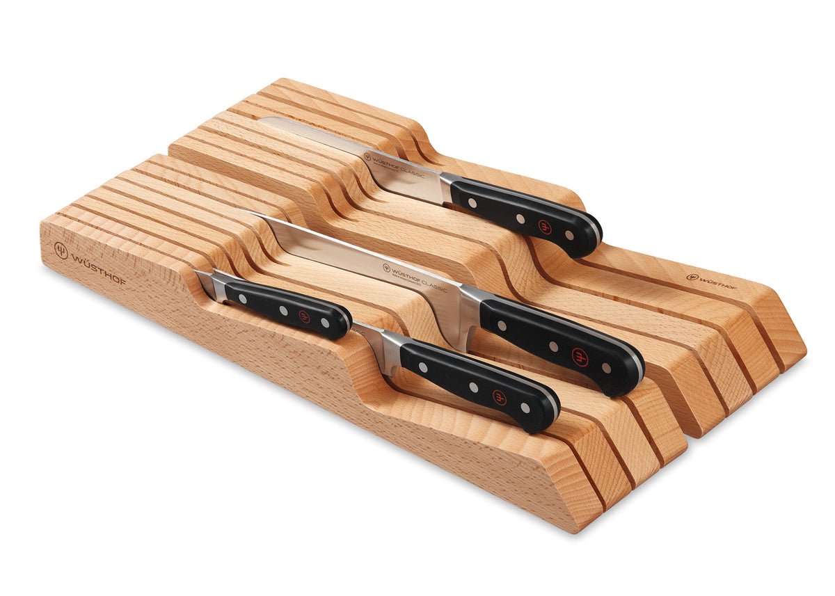 Wüsthof In-Drawer Knife Tray – 14 Slot Beech Wusthof by Kitchen Niche