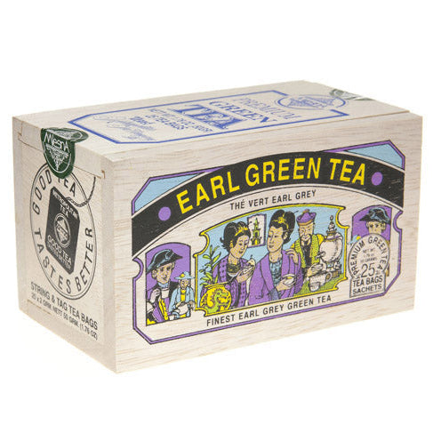 Metropolitan Tea Company Earl Grey Green Tea – 25 Teabag Wood Box