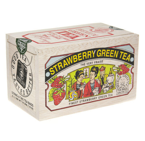 Metropolitan Tea Company Strawberry Green Tea – 25 Teabag Wood Box